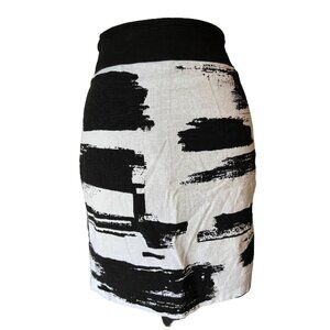 Ann Taylor Abstract Color Swatch Mini Skirt Size 8 Petite with Zipper Black and